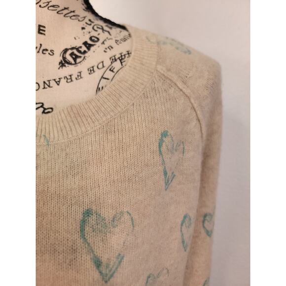 Dtlm Hearts Sweater Womens SZ Small 100% Cashmere Crewneck Relaxed - Picture 4 of 10
